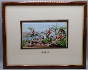 Cash's silk woven picture, In Full Cry in presentation box, Hunting picture, Collector Silks