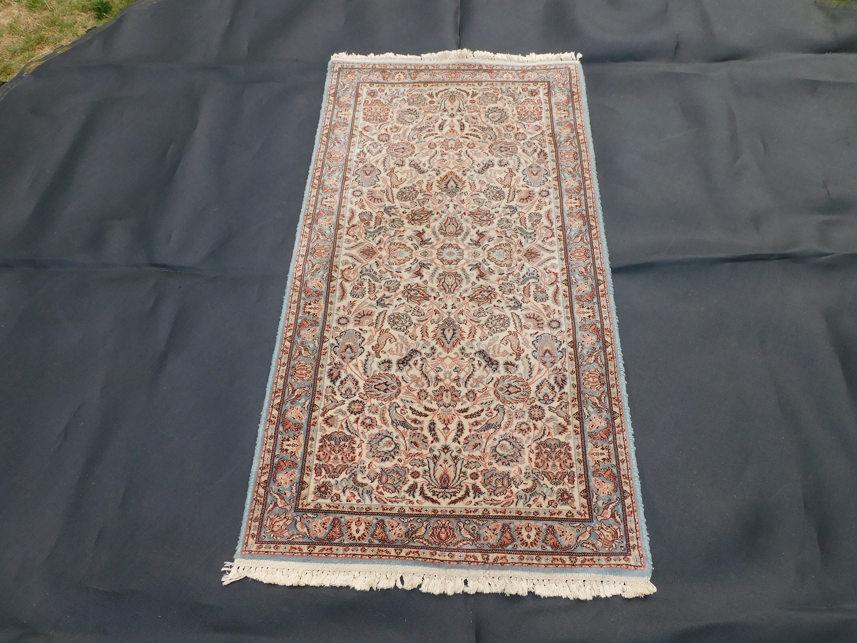Woolen Kirman Rug Well Knotted, Living Room Rug, Coffee Table Rug, 65" x 33"