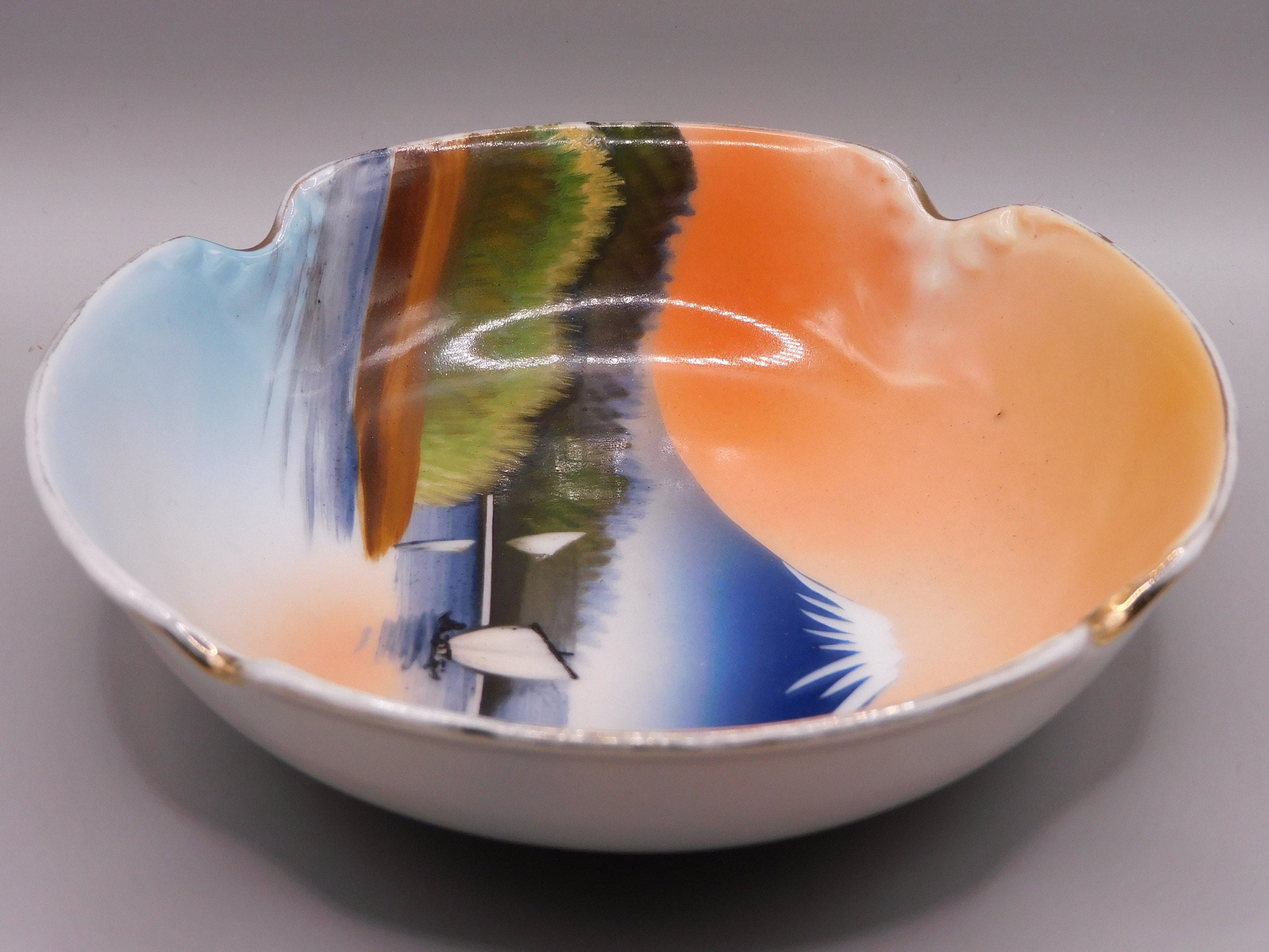 Noritake Dish, Japanese Landscape, Hand Painted, Circa 1930 - Etsy