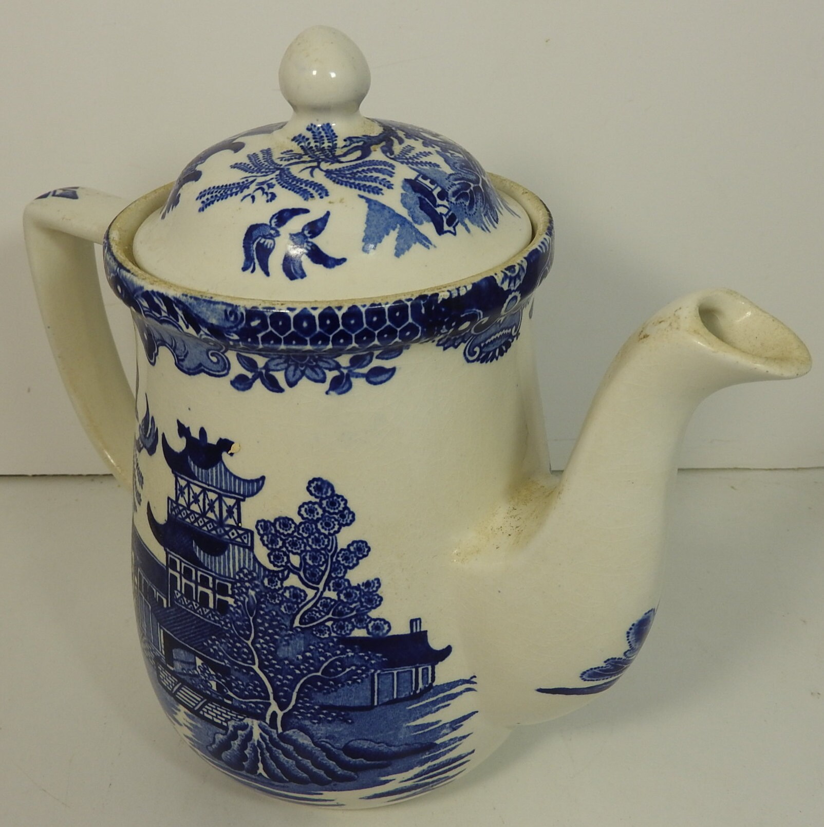 Willow pattern tea pot made by burleigh ware in uk Etsy