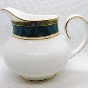 Royal Doulton Biltmore Milk Jug: Green & Gold Creamer, H5189