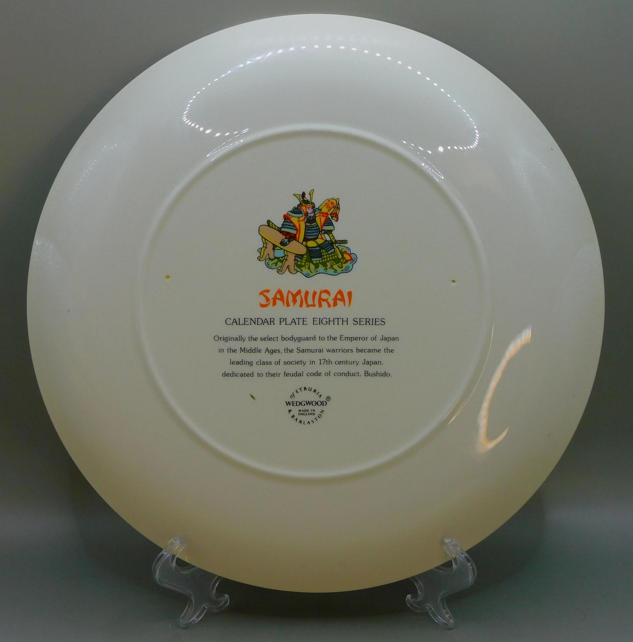 Wedgwood, 1978 Samurai Calendar Plate, Eighth Series, Comes With