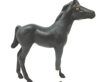 Vintage Royal Doulton Black Beauty and Foal Porcelain Horse