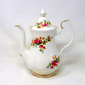 Vintage Royal Albert Moss Rose, Große Kaffee Kanne