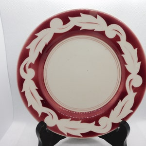Vintage T G Green Side Plate: Red Leaf Pattern, Church Gresley