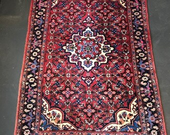 ラウンド ヴィンテージ ラグ、120 cm、レッドとブルー - Etsy 日本