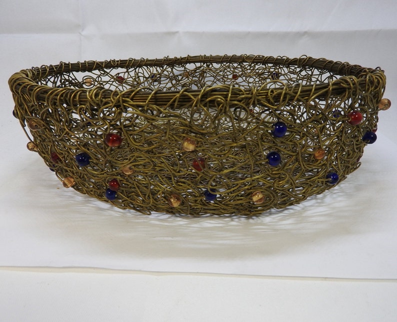 jewelled basket weaved brass basket brass basket fruit basket