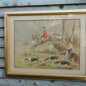 Basil Nightingale, British Artist 1864-1940, Hunting Watercolour, Signed and dated 1917