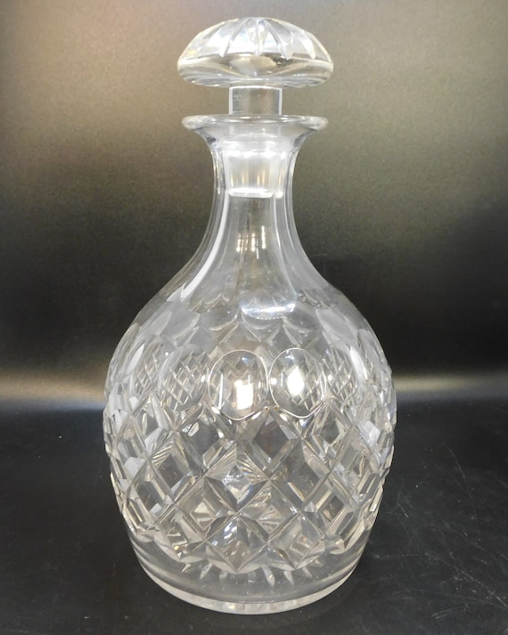 Vintage Tudor Kristall Karaffe mit Mushroom Stopfen