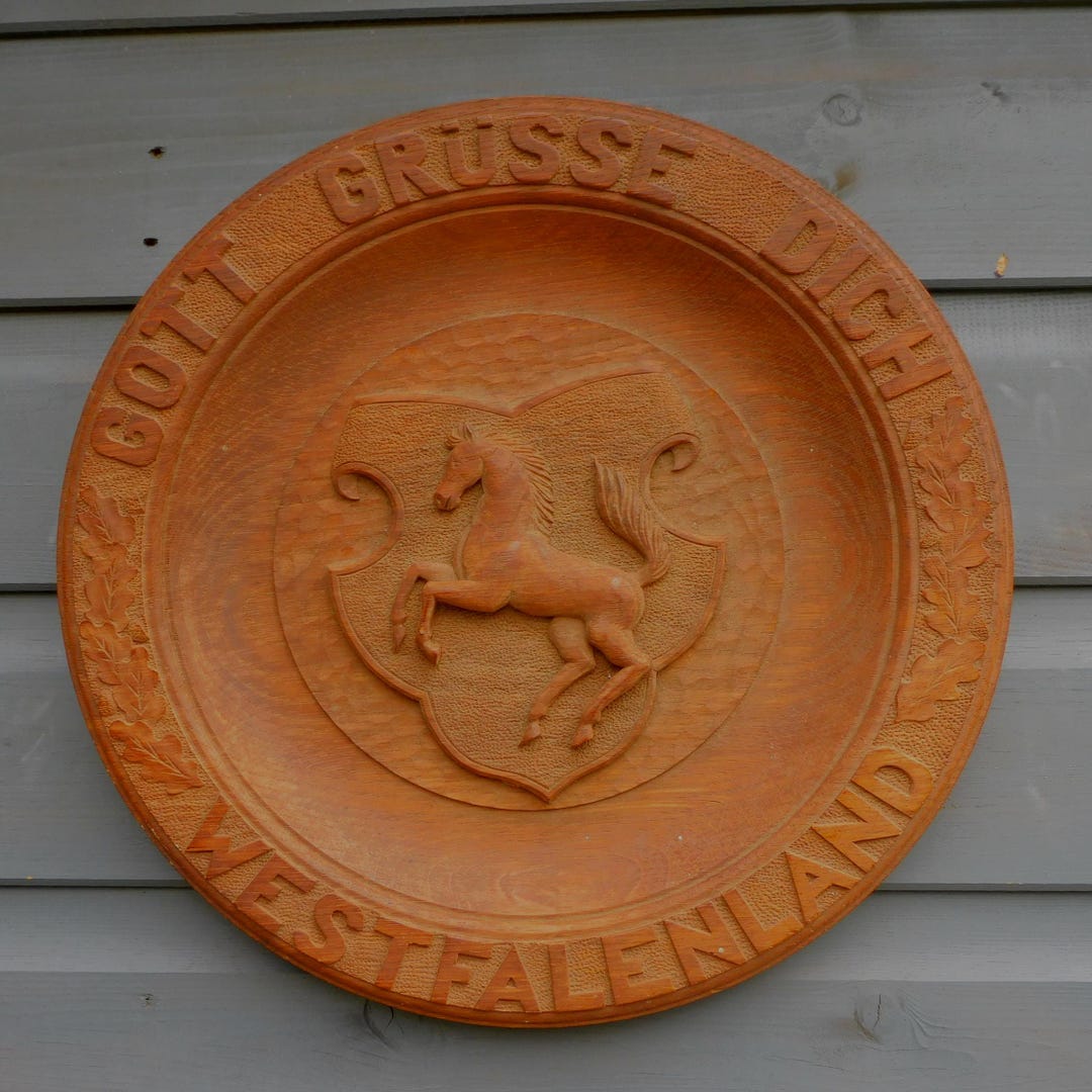 Hand Carved Wooden Sign: Austrian Alpine Wall Decor, “god Bless ...