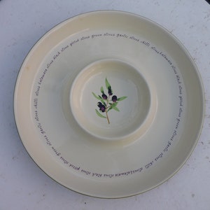 Vintage Rayware Olive Serving Plate: Party Dip Dish (12 inch)