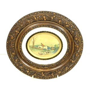 Framed Hunting Scene Watercolour Painting: Charles Towne &#39;The Kill&#39;