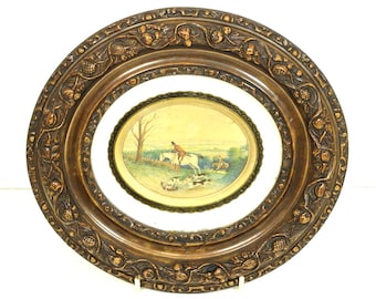 Hunting scene framed watercolour,  original painting &#39;The kill&#39; by famous artist Charles Towne (1763–1840)