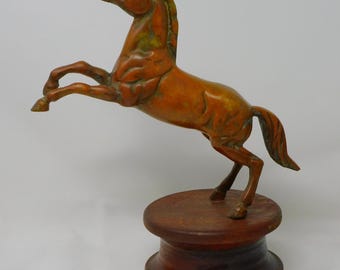 【希少】馬の彫刻 木製台座付き ペルシュロン、馬の木製台座像、限定版、ArtDog - Etsy 日本