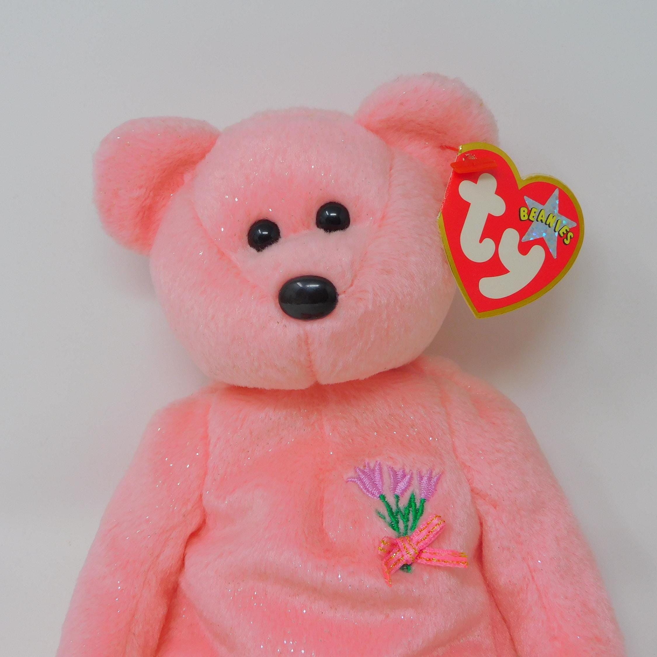 Ty Beanie Baby Mum Bear: Pink Tulip Plush (8.5