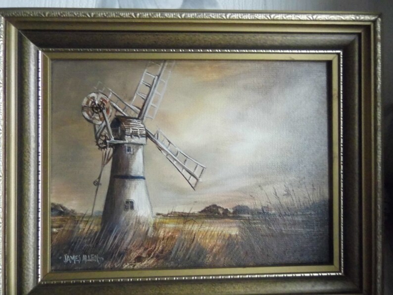 JAMES J ALLEN SIGNED oil on board Evening at Thurne Etsy