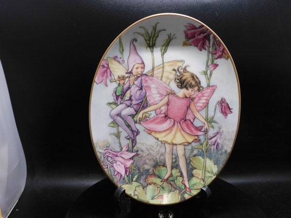 ROYAL WORCESTER OVAL FLOWER FAIRY PLATE CICELY MARY BARKER COLUMBINE 