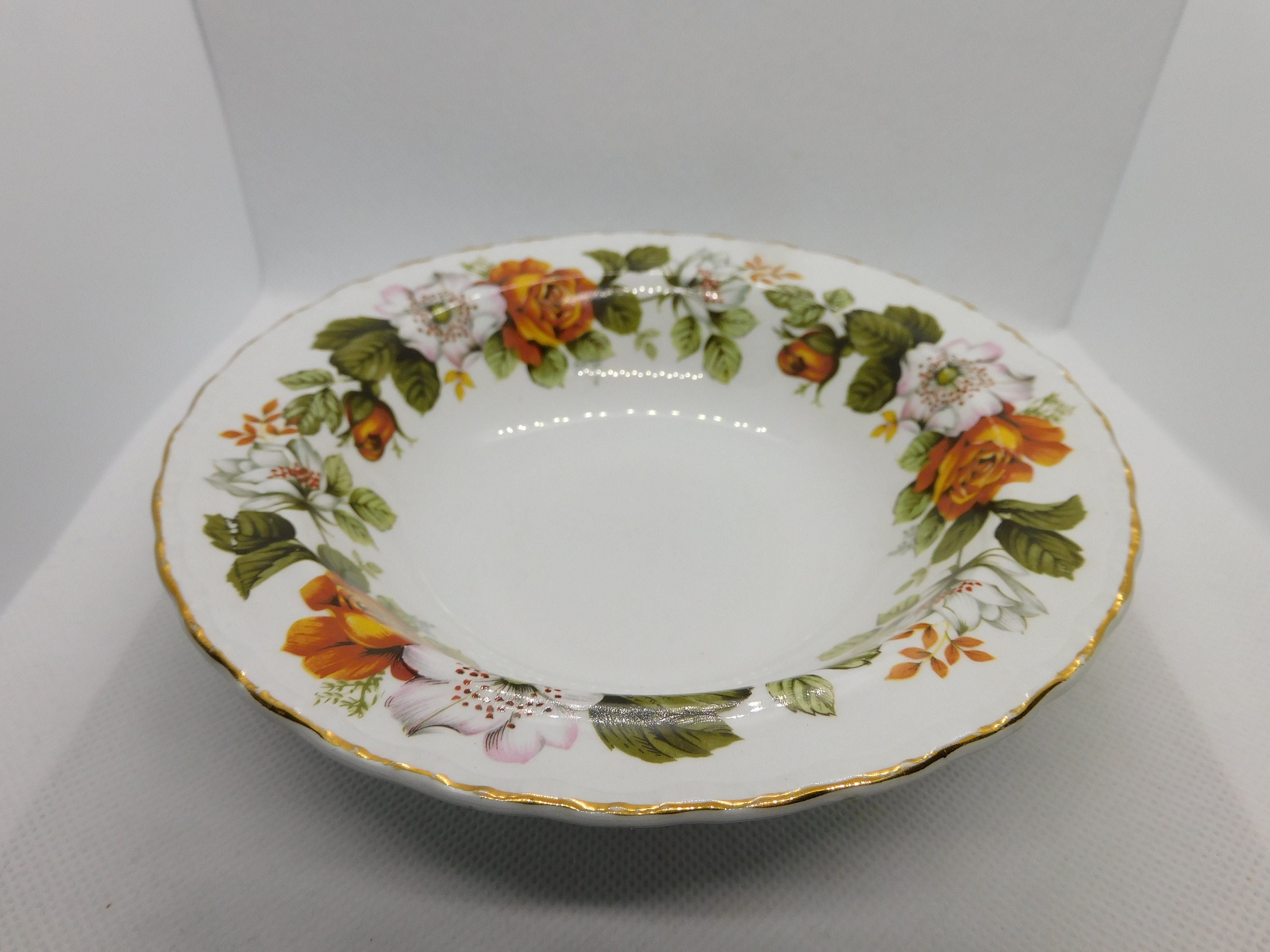 Barker Bros Royal Tudor Ware 1950s Floral Pattern soup, pudding bowl
