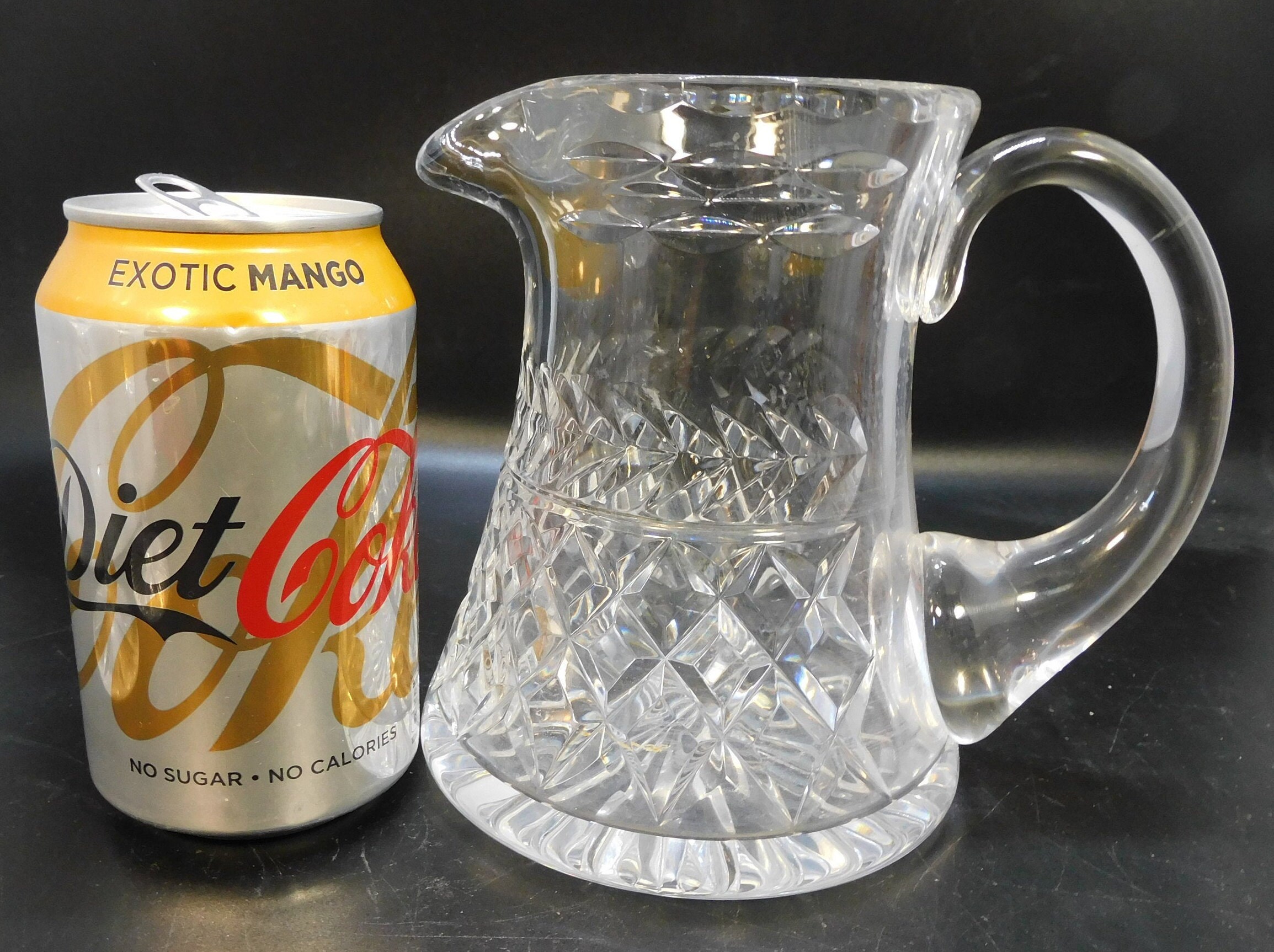 Large vintage hand cut crystal glass milk or water jug Etsy