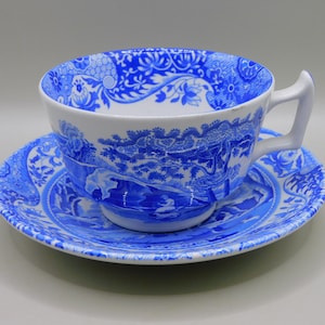 Spode,  vintage Italian Design, 2000-2004, teacup and saucer in Blue and white Italian pattern
