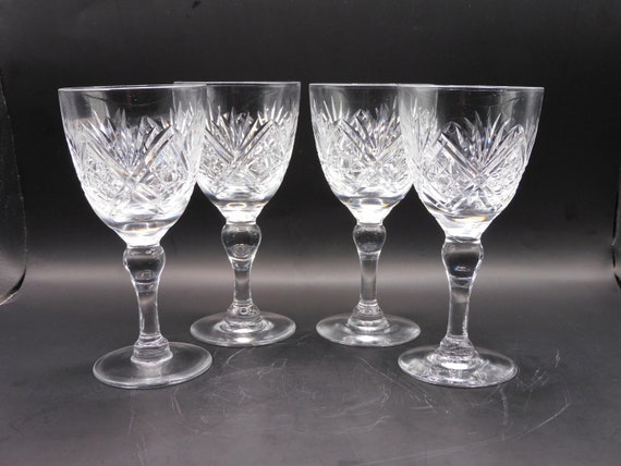 Stemless Wine Glasses Set Of 4 Glassware Vintage Drinking Crystal