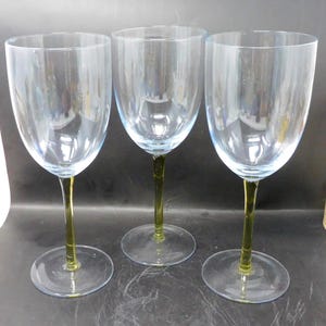 Vintage Grey Stem Wine Glasses - Set of 3 - Elegant Wedding Glassware