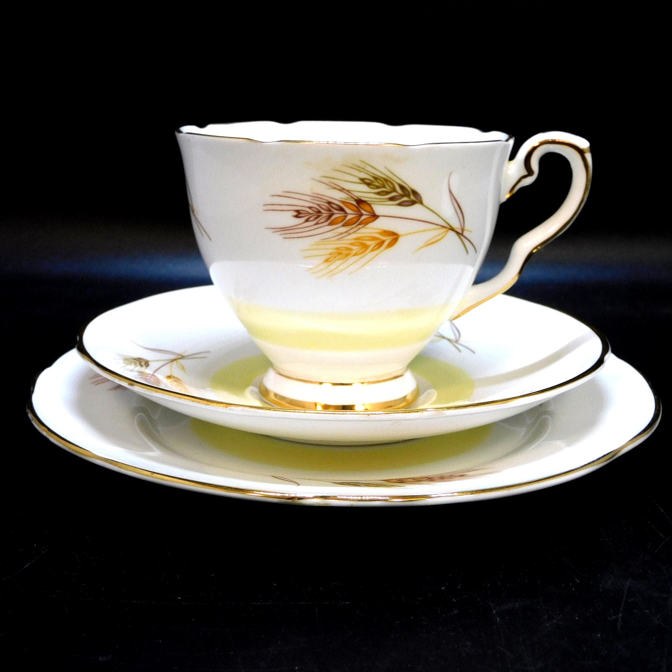 Royal Stafford Tea Cup Trio: 1950s Wheat Pattern Bone China - Etsy