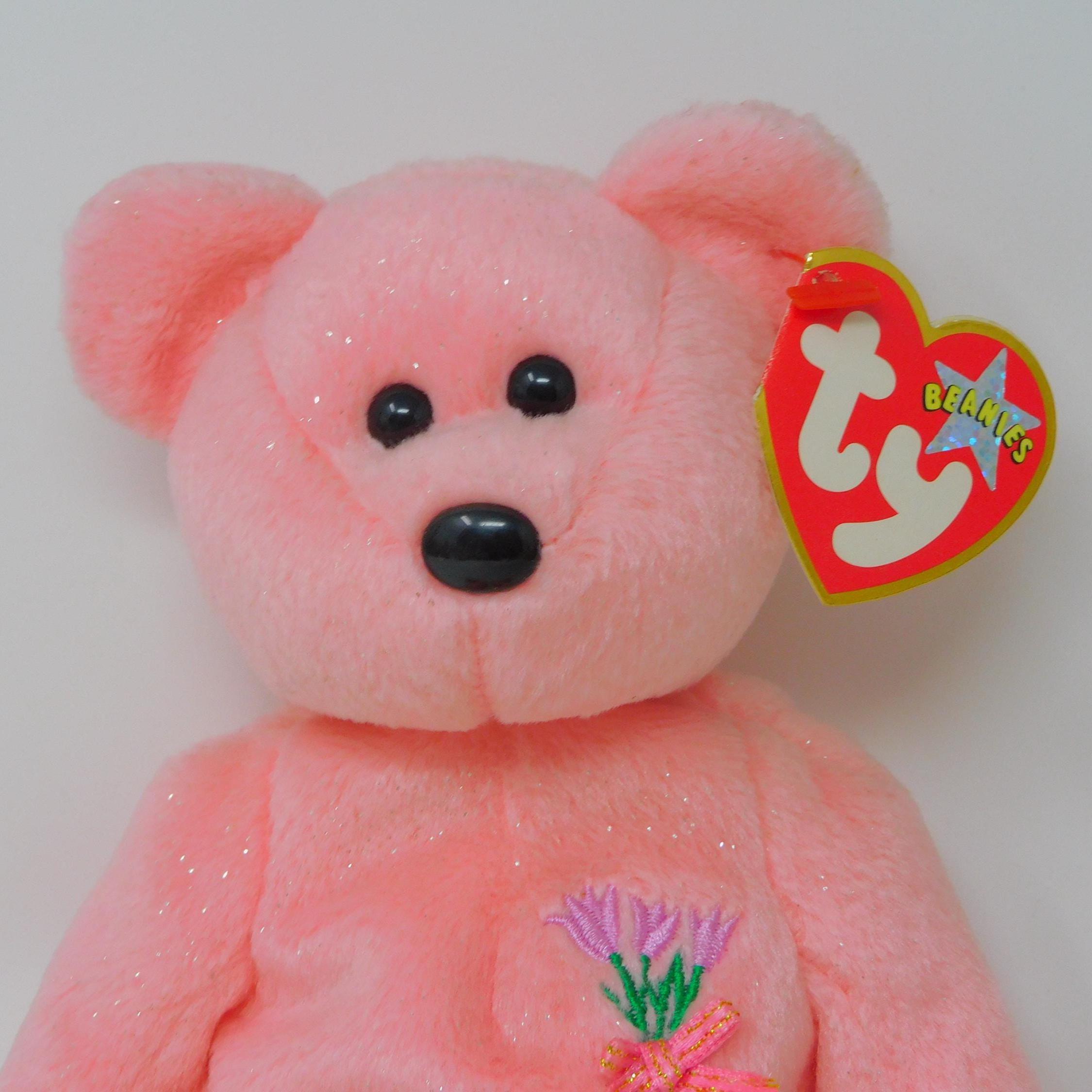 Ty Beanie Baby Mum Bear: Pink Tulip Plush (8.5