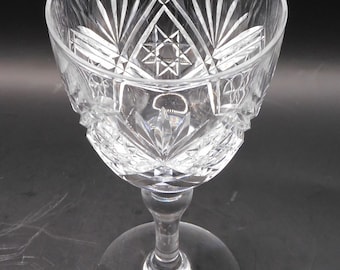 ヴィンテージクリスタルワイングラス：ダイヤモンドカットグラス、4個