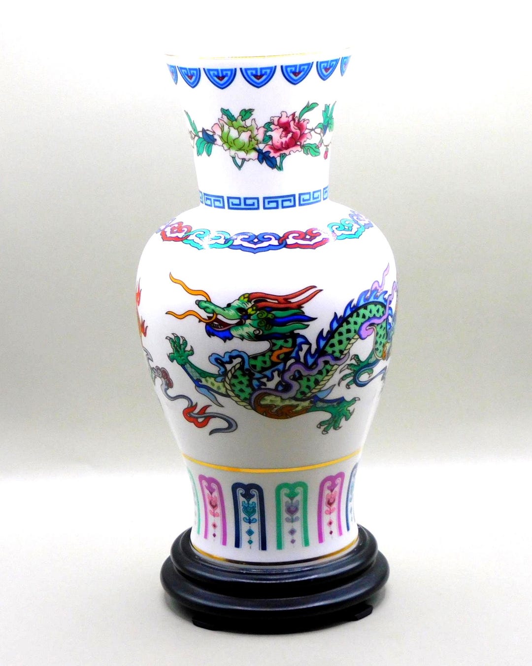 中国龍の花瓶：22金磁器、フランクリン・ミント製、1985年 - Etsy 日本