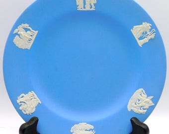 Wedgwood Blue Jasperware 2002 Annual Plate Hebe & Eagle 7 1/8