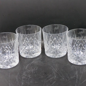 Vintage Whiskey Tumblers Set of 4 | Cut Crystal Old Fashioned Glasses | 150ml Retro Barware | Cocktail or Mixer Glasses