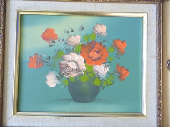 油彩画 花瓶のバラ 油彩画 花瓶のバラ
