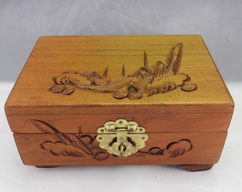 hand carved mirrored box