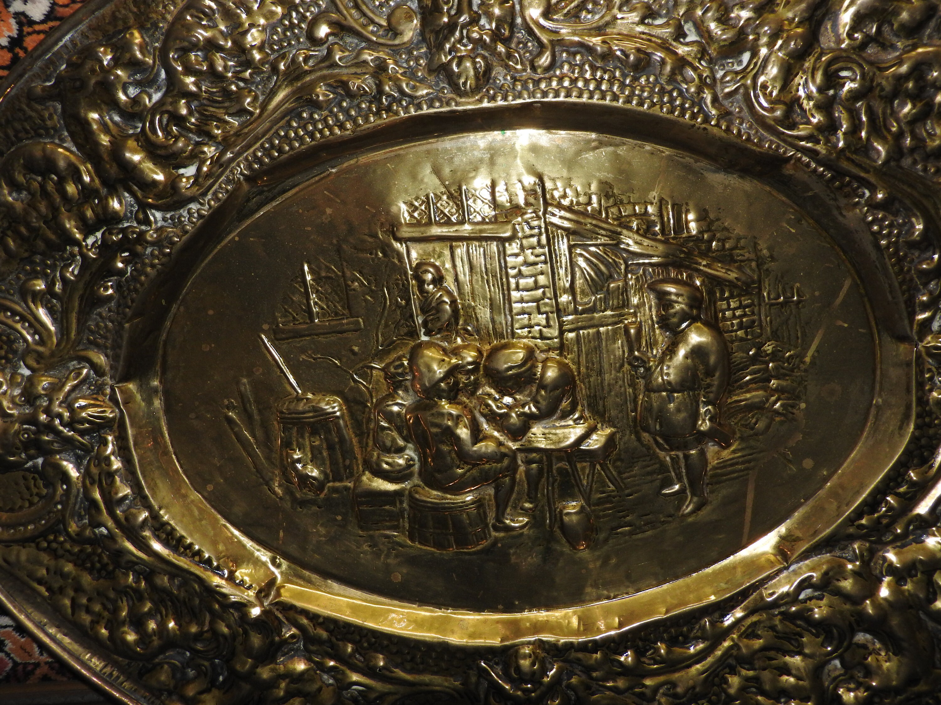 Antique large brass plaque Etsy