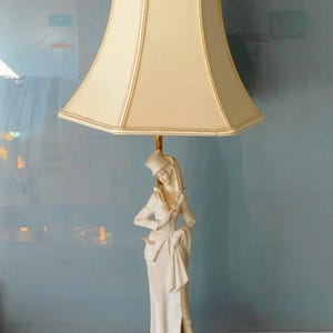 Capodimonte Porcelain Figurine Table Lamp | B. Merli Signed | Vintage Italian Lamp | 25&quot; Tall | Classical Lady | Collectible Lighting