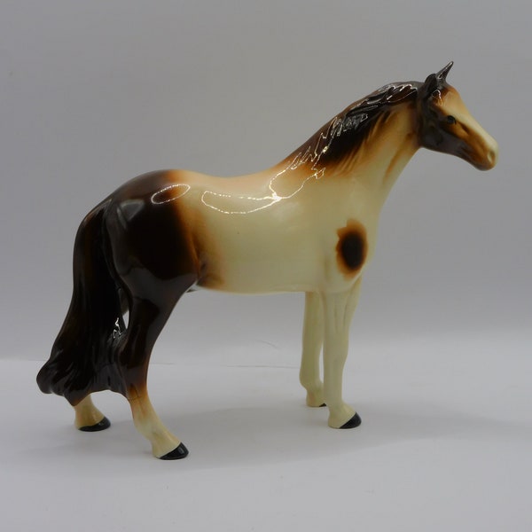 Melba Pinto Horse, Brown and White, Standing Looking right, Rare find