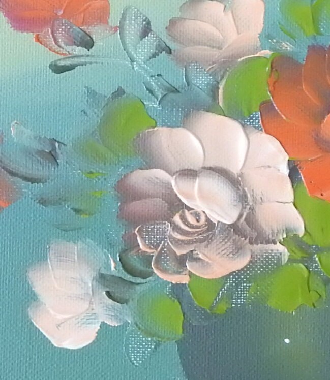 花瓶のバラ、キャンバスに油彩 - Etsy 日本