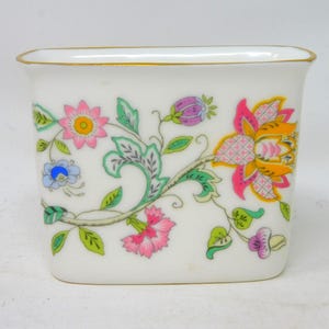 Minton Haddon Hall Gold Edge Toothpick Holder – Vintage Bone China Mini Vase