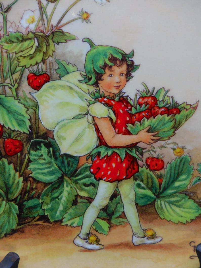 The Strawberry Fairy Plate, Wedgwood Fairy Collector Plate. Cicely Mary