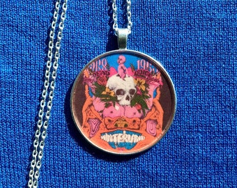 Winterland, Grateful Dead Necklace or Keychain/ Music Festival/ 60s 70s Pendant/ Hippie Psychedelic Jewelry