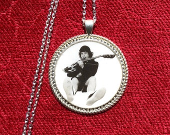 AC/DC, Angus Young Necklace or Keychain/ 80s 90s Pendant/ Heavy Metal/ Classic Rock Jewelry/ Gift