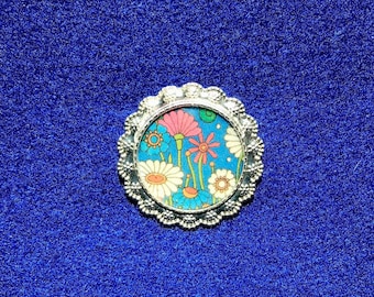 60s Floral Pin/ Pendant Brooch/ Music Festival Jewelry/ Gift