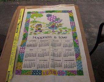 Vintage Kitchen Calendar from 1976 Happiness is Love Sisters