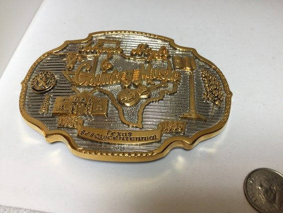 Texas Sesquicentennial Western Belt Buckle