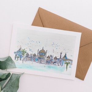 Brighton Padiglione Illustrato Biglietto d'auguri A5