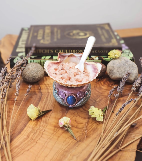 GODDESS SALT CELLAR: Lapis Lazuli & Malachite, Himalayan Moon-Charged Salt