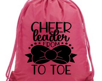 Cheerleader Bow to Toe Drawstring Bag
