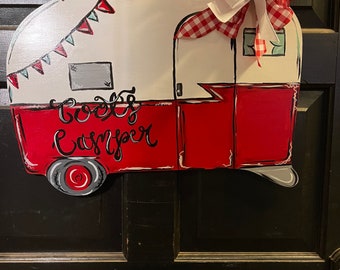 Camper door hanger personalized