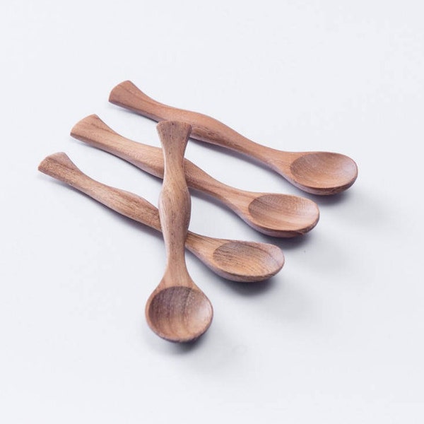 Teak Wood Mini Spoon, Set of 4 pcs.